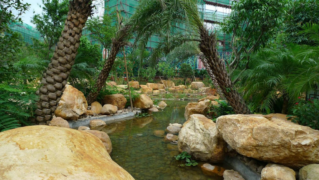 深圳园林公司工程案例-五级叠水瀑布